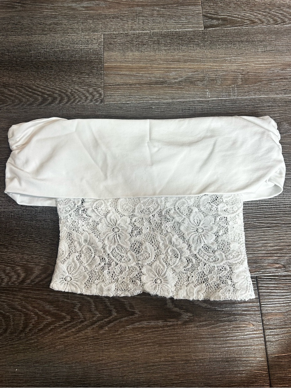 Forever 21 White Lace Strapless Tube Top